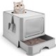 thumbnail image 1 of Arenero para gato cerrado grande, cajón apto para gatos hasta 12,5 kg, 40 x 50 x 40 cm, plegable con tapa y cuchara, resistente a olores, fácil de lim, 1 of 8