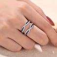 thumbnail image 4 of SHELOVES Blue Sapphire White CZ Ring Enhancer for Engagement Rings Infinity Wrap Guard 925 Sterling Silver Sz 7, 4 of 7