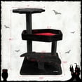 thumbnail image 3 of LHBCraft Gothic Cat Tree with Coffin Bed, 30.3" Black Cat Tower for Indoor Cats with Scratching Posts for Halloween Cat, Black and Red, 3 of 6