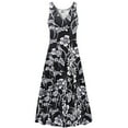 thumbnail image 1 of Plus size 4x Petite Womens Dress Silver Magnolia Designer Print Sleeveless Low V-Neck Princess Cut, 1 of 4