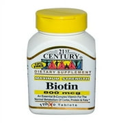 21st Century Biotin 800 Mcg Maximum Strength Tablets, 110 Ea, 3 Pack