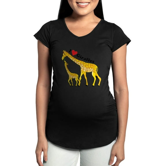 CafePress - Giraffe And Baby Cp Maternity Dark T Shirt - Maternity Dark T-Shirt