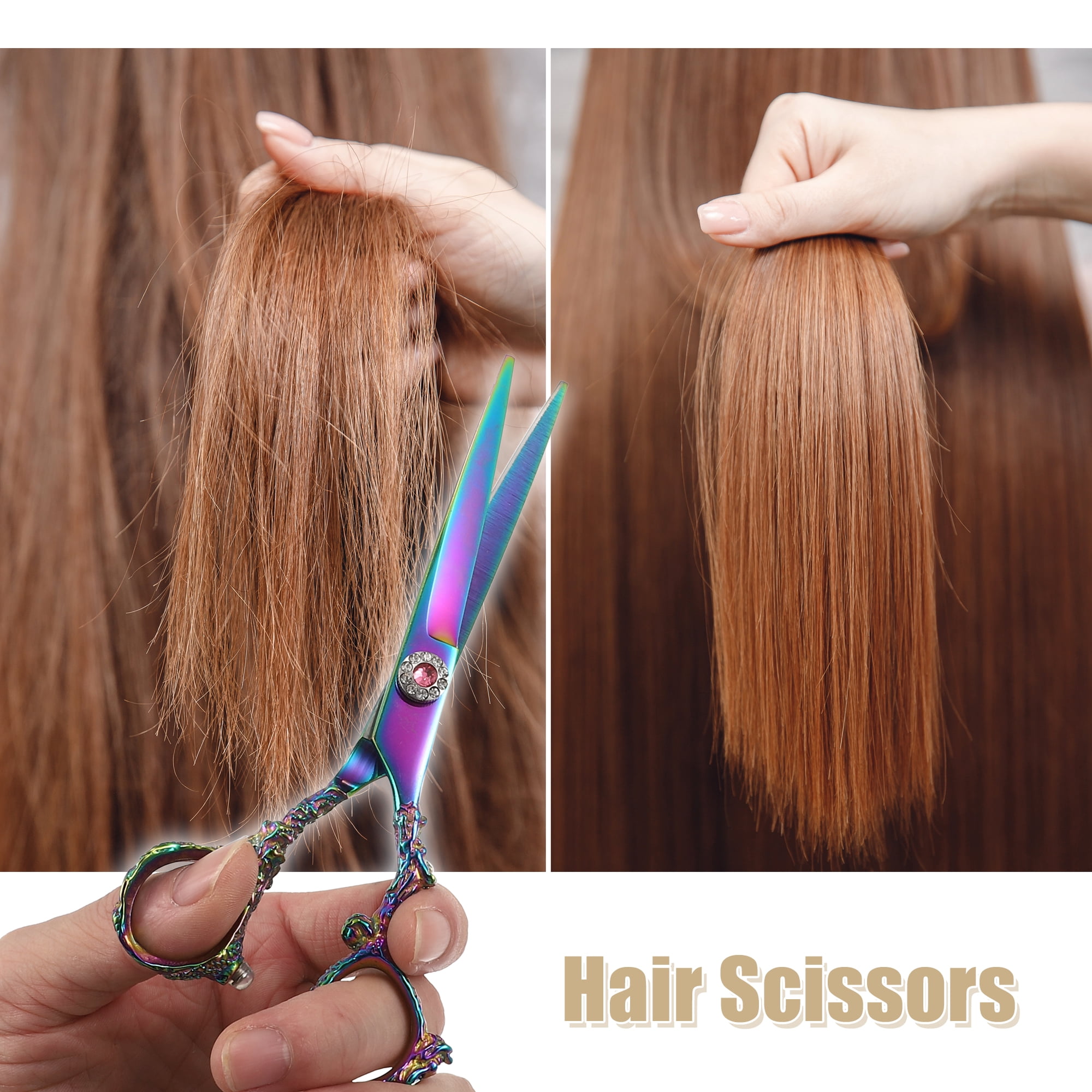 Unique Bargains Hair Scissors Hair Cutting Scissors Stainless Steel Razor 6.7"