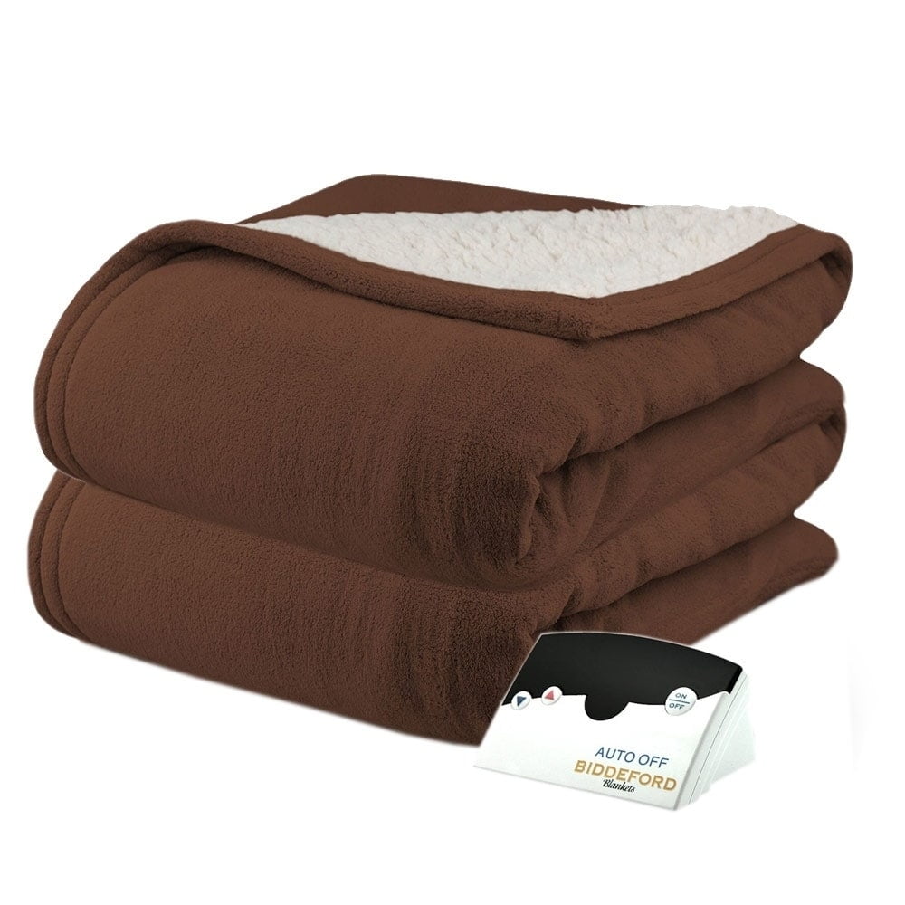 Biddeford Pure Warmth MicroPlush Sherpa Electric Heated Blanket Full