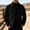 Black, variant on Mens Fall Casual Suede Trucker Jacket Lapel Collar Snap Button Design Multi Pockets Loose Cut Daily Coat for Mens