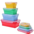 thumbnail image 1 of Recipientes de silicona plegables para almacenar alimentos, sin BPA y reutilizables, diseño que ahorra espacio para la cocina, tapa hermética, aptos para microondas, congelador y lavavajillas, juego, 1 of 5