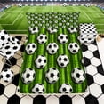 thumbnail image 3 of Erosebridal Green Grass Soccer Queen Sheet Sets, Sport Bed Set for Boys and Girls, 4pcs, 1 Flat Sheet, 1 Fitted Sheet and 2 Pillowcases, 3 of 6