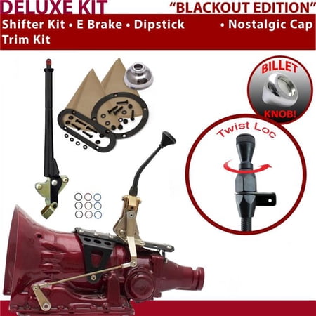 American Shifter TH350 Shifter Kit Black 8 in. E Brake Trim Kit Dipstick for EE00F