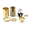 thumbnail image 2 of keepw E26 E27 Lamp Holder Brass Shell Zipper Caps Double Ring Ceiling Light Accessories DIY Lampholder Screw Socket Light Base, 2 of 8