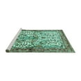 thumbnail image 2 of Ahgly Company Machine Washable Indoor Round Persian Turquoise Blue Traditional Area Rugs, 5' Round, 2 of 4