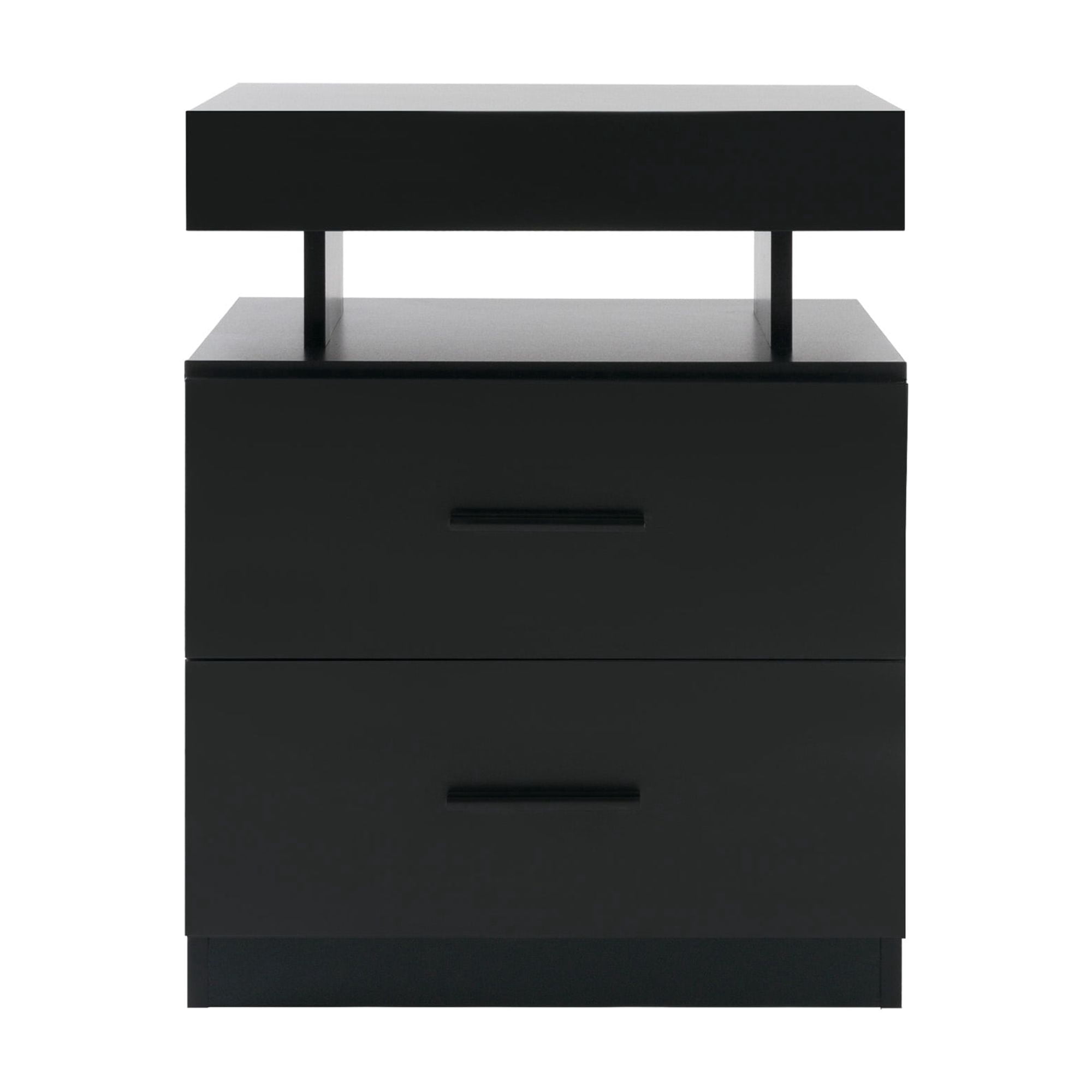 RGB LED Nightstand with 2 Fabric Drawers App/Remote Control 20x15.7x24.4 Inch for Bedroom Game Room Office