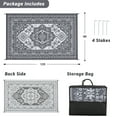 thumbnail image 2 of Reversible Outdoor Rug Waterproof, Plastic Straw Patio Mat Vintage Boho Carpet, All Weather for RV Camping Deck Balcony Porch Beach, Terracotta/Gray/Dark Blue, 2 of 8