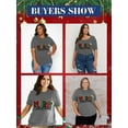 thumbnail image 5 of XCHQRTI Christmas Tree Shirt for Women Plus Size Tshirt Short Sleeve Graphic Top, 5 of 10
