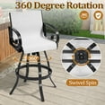 thumbnail image 6 of Pellebant Set of 2 Outdoor Swivel Bar Stools Aluminum Patio Bar Chairs in White, 6 of 8