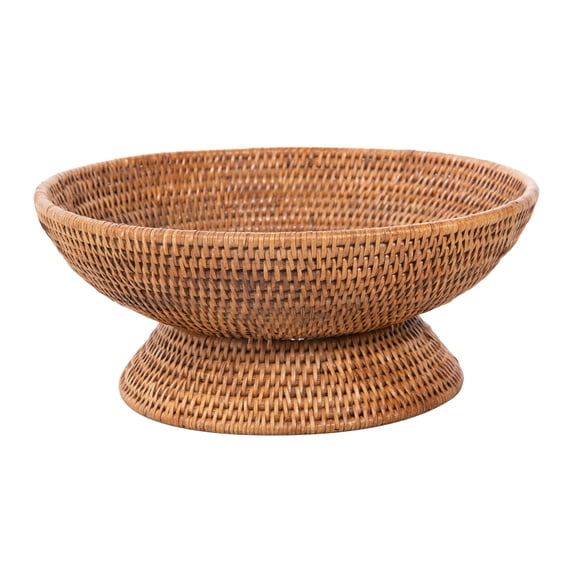 La Jolla Pedestal Rattan Fruit Bowl, Large