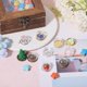 thumbnail image 4 of 12 cabujones de vidrio de 3 colores, dijes DIY, kits para hacer colgantes de vidrio de latón semicirculares, cúpula de vidrio de bronce de colores mixtos para pulseras, collares y joyas., 4 of 7