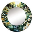 thumbnail image 2 of Designart "Silver Stream Coastal Creek painting III" Plants & Flowers Rund Mirror For Wall Decor - Large Multi-Color Round Printed Mirror - Coastal Round Mirror 36" x 36" Inch, 2 of 5