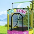thumbnail image 6 of MOOSENG Elliptic Kids Trampoline, Bouncing Trampoline with Safety Enclosure Net, Adjustable Height Handrail, 500lbs Capacity, Designs for Boys & Girls, 7-in-1, 55” (Colorful Star）, 6 of 9