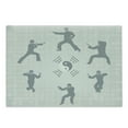 thumbnail image 1 of Kung Fu Cutting Board, Yoga and Karate Poses with Japanese and Yin Yang, Decorative Tempered Glass Cutting and Serving Board, in 3 Sizes, by Ambesonne, 1 of 2
