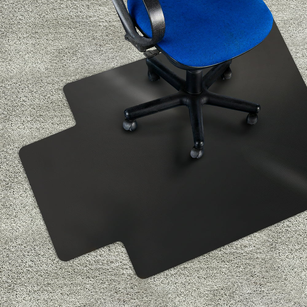 Office Marshal Black Office Chair Mat 30" x 48" with Lip