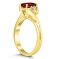 thumbnail image 2 of SZUL Women's 7X5MM Garnet and Diamond Twist Ring in 10K Yellow Gold, 2 of 4
