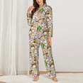 thumbnail image 2 of Fotbe Owl Back To School Pattern Long Sleeve Pajama Set for Women,Sleepwear Set,2-piece Loungewear Set,Soft PJs Comfy Nightwear with Pockets -X-Large, 2 of 7