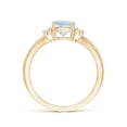 thumbnail image 2 of Angara Natural 0.88 Ct. Aquamarine with Diamond Solitaire Ring in 14K Yellow Gold for Women (Ring Size: 11.5), 2 of 9
