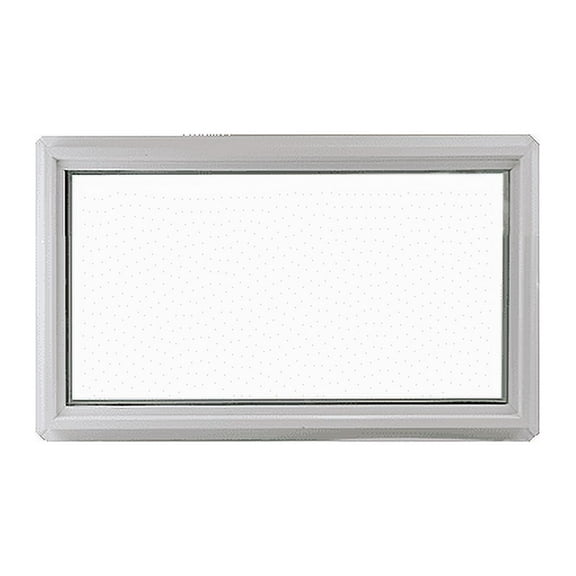 Shed Windows and More 16" x 30" Transom Window Double Pane Window White Vinyl Frame Tempered Low-E Glass