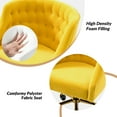 thumbnail image 5 of Modern Desk Task Chair Swivel Rolling Velvet with Gold Legs Makeup Vanity Chair Yellow, 5 of 8
