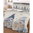 thumbnail image 3 of Quilts Twin XL Size, Blue Gnomes Coastal Soft Comforter Bedding Set for Bed, Summer Beach Eucalyptus Leaves Rustic Lightweight Quilted Bedspread with Pillow Cover(2 Pieces) for All Season, 68x98 Inch, 3 of 6