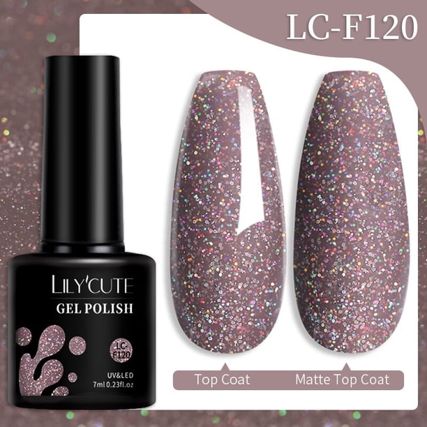 LILYCUTE 7ml brillo reflectante capa superior Gel esmalte de uñas espumoso Auroras láser semipermanente Soak Off UV Nail Art Gel barniz zhangmengya LED