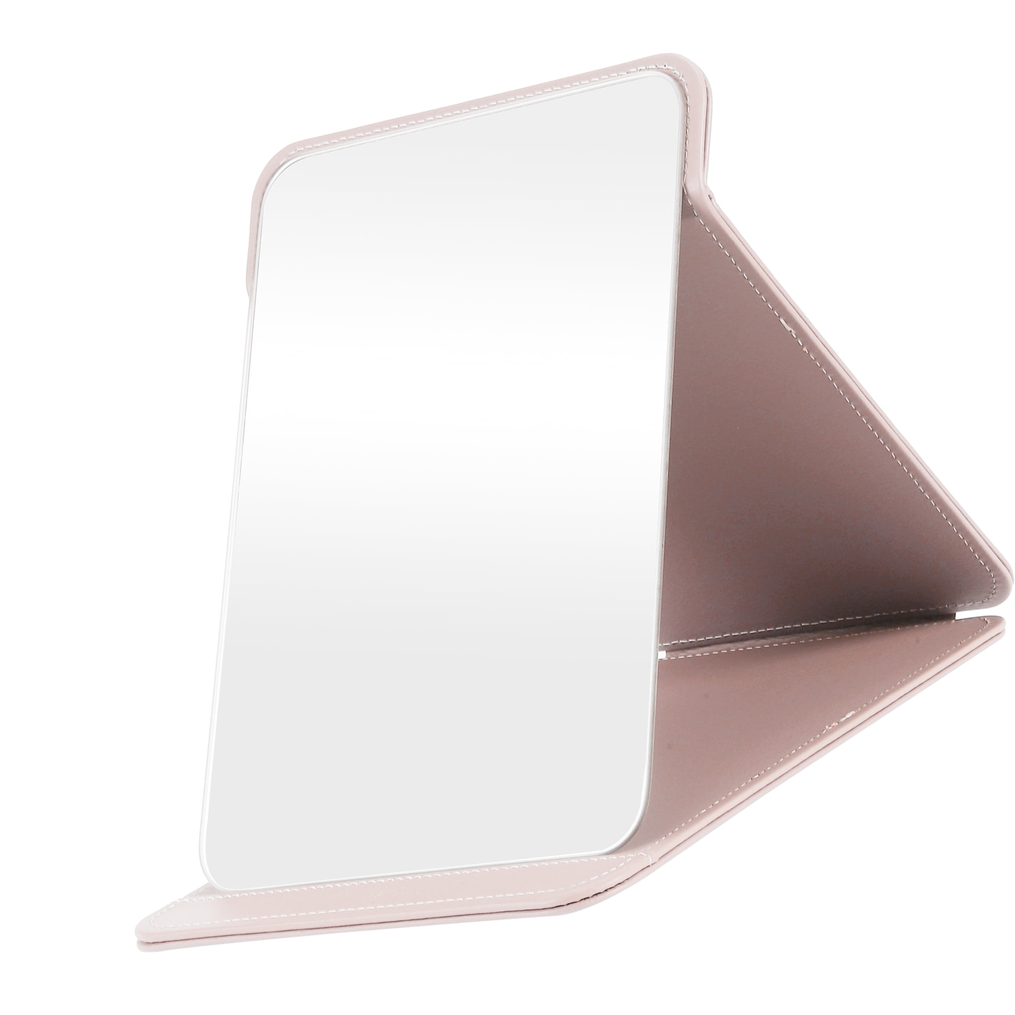 Unique Bargains 1pc Foldable Makeup Mirror for Travel and Vacation Pink Extra Large
