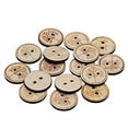 thumbnail image 3 of CATIEBYE Round Wood Buttons 2 Holes Brown for Scrapbooking and Decoration 50Pcs, 3 of 4