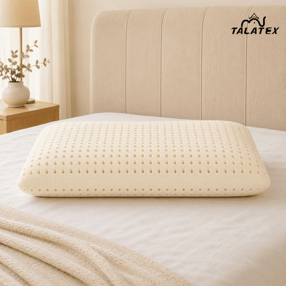 Talatex 100% Natural Talalay Latex Pillow, Breathable Pressure Relief Pillow with Tencel Cover, No Memory Foam Chemicals