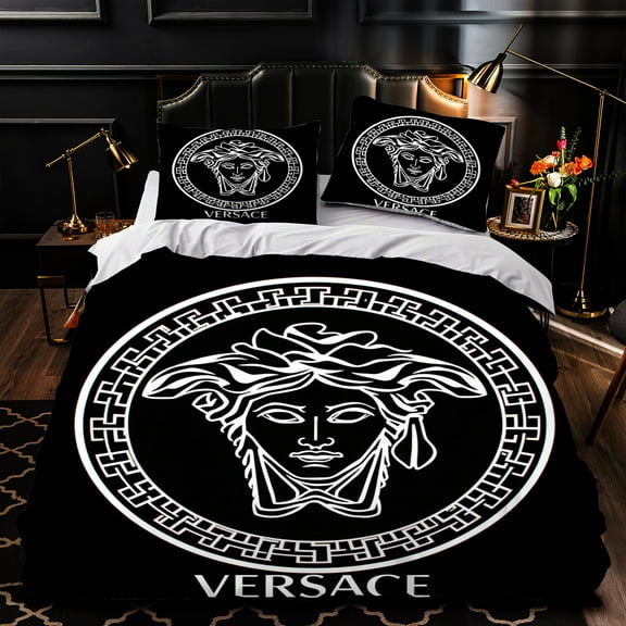 3-Piece Duvet Cover Set - Black & White Bedding Luxurious Style for Elegant Bedrooms