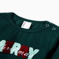 thumbnail image 4 of Sudadera navideña a juego con la familia, 3D Fluff Merry Green Red, mangas largas, tops acanalados, 4 of 5