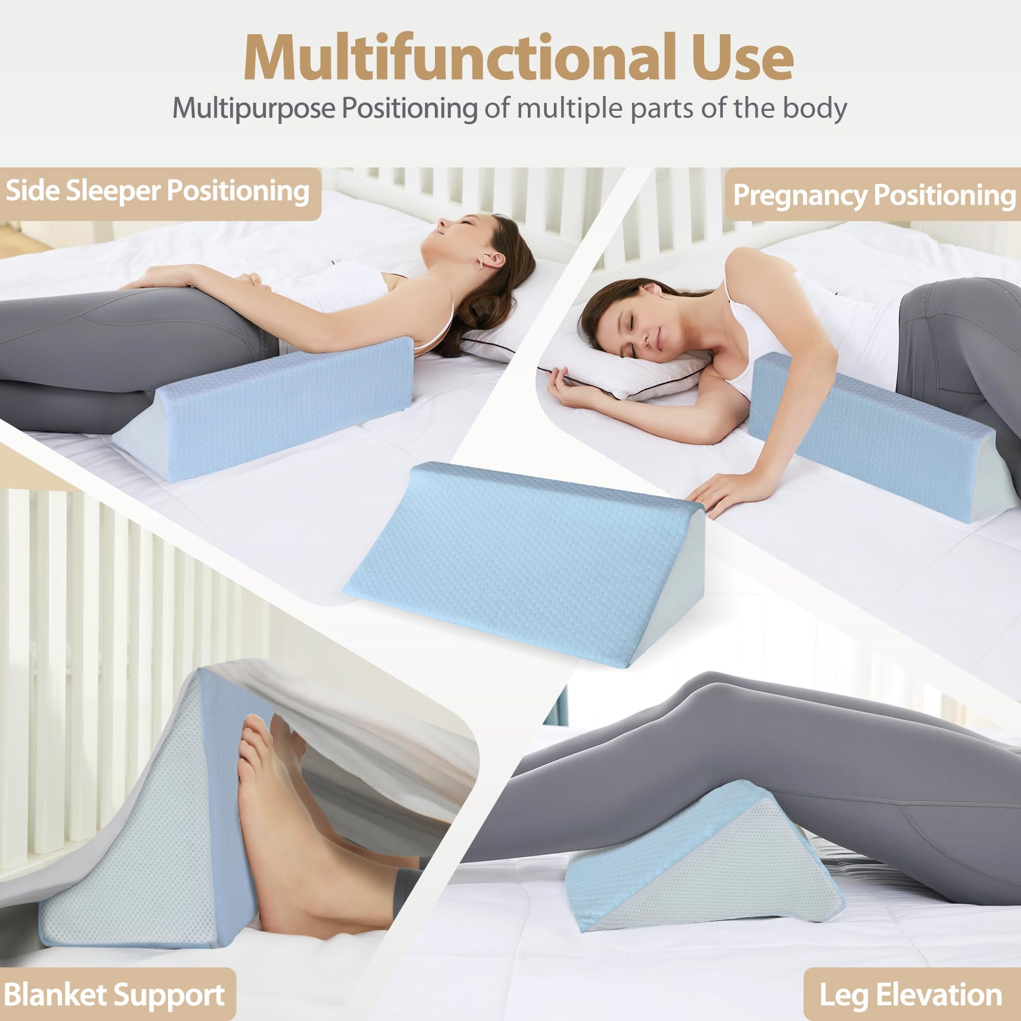 Wedge Pillow For Side Sleeping  Memory Foam Positioners Sleeper Preventing After Support Ankle Bed