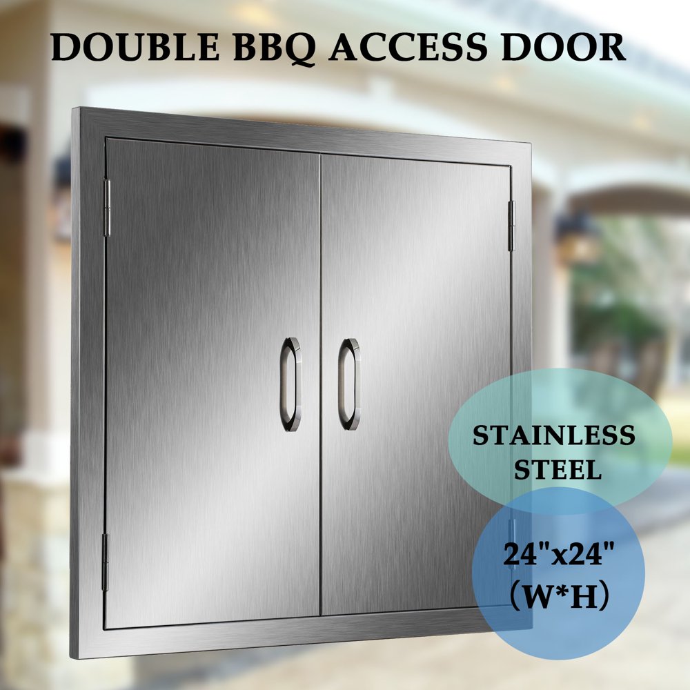 Double Door Stainless Steel Flush Access Door 24"Hx24"W BBQ Door Combo