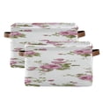 thumbnail image 2 of Pastel Pink Roses Elegant Square Storage Bins with Handles Collapsible Containing Box 1 Pack, 2 of 9