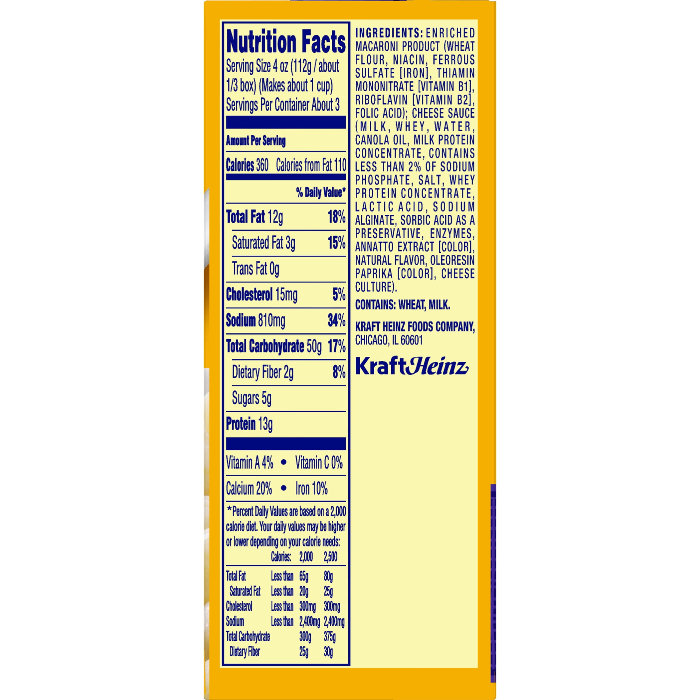 Velveeta Mac And Cheese Box Nutrition Facts Besto Blog