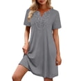 thumbnail image 2 of YueHuiYing Women's Knee-Length Dresses Vintage Summer Office Casual Floral Print Work Party A-Line Swing Dress with Pockets, 2 of 9
