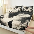 thumbnail image 3 of jejeloiu Japanese Samurai Twin Sheet Set,Western Dragon White Cherry Blossom,Luxury Decor For Boys,3-Piece, 3 of 7