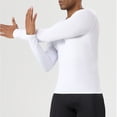 thumbnail image 6 of Men's V Neck Compression Shirt Long Sleeve, Athletic Workout Shirts & Gym Undershirts, Active Sports Base Layer Top for Running, Fitness, Muscle Recovery & Cold Weather White XL, 6 of 10