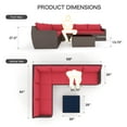 thumbnail image 4 of Vicluke 7 Piece Patio Furniture Set, Rattan Wicker Sectional Sofa Set Backyard-Wine Red（Extra Khaki Covers）, 4 of 10