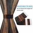 thumbnail image 4 of Black Brown Board Door Curtains for Door Window, French Sidelight Front Back Door Curtains With Tieback, Vintage Chic Shabby Wooden Grain Kitchen Rod Pocket Drapes Panel, 54"x40", 4 of 5