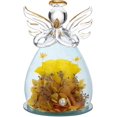 thumbnail image 1 of Regalo de cumpleaños del día de la madre para mamá Regalo de estatua de ángel de cristal con bonitas flores de color púrpura, 1 of 5