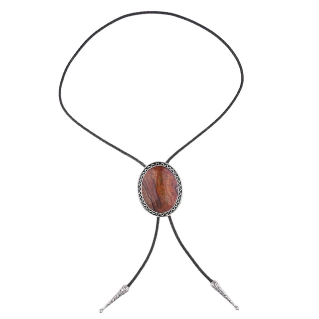 PU Bolo Boda hecha a mano Collar de traje ajustable para Halloween Marrón Zulema Corbata Bolo Tie