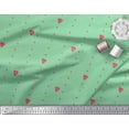 thumbnail image 3 of Soimoi Green Japan Crepe Satin Fabric Artistic Flower & Dots Print Fabric by the Yard 42 Inch Wide, 3 of 3