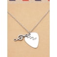 thumbnail image 7 of Music Gifts for Women Guitar Pick and Treble Clef Pendant Necklace with Greeting Card, 7 of 7