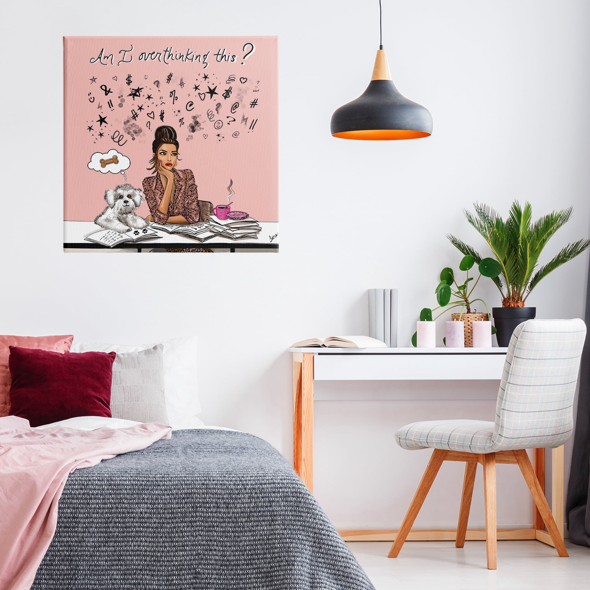 Stupell Industries Overthinking Reflection with Puppy Canvas Wall Art, design by Tara Boone